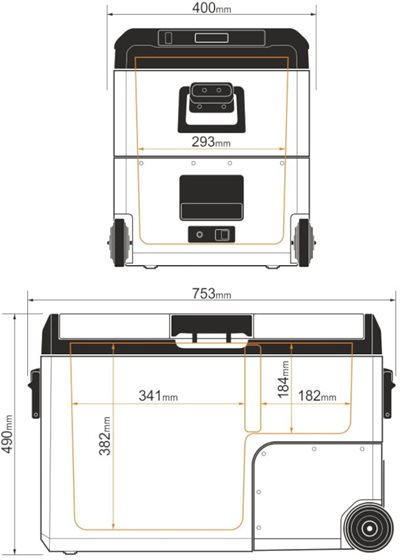 LODÓWKA KOMPRESOROWA YOLCO TCX50 CARBON 50L 12/24V +20/-20C