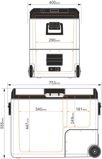 LODÓWKA KOMPRESOROWA YOLCO TCX60 CARBON 60L 12/24V +20/-20C
