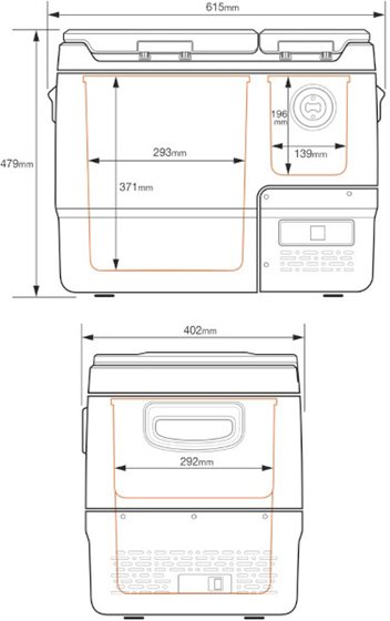 LODÓWKA KOMPRESOROWA YOLCO DX40 SPACE GRAY CARBON 40L 12/24V +20/-20C