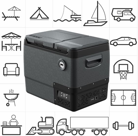 LODÓWKA KOMPRESOROWA YOLCO DX40 SPACE GRAY CARBON 40L 12/24V +20/-20C