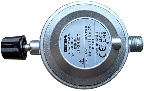 REDUKTOR GAZU GOK 30 mbar 1,5 kg/h KARTUSZ GAZOWY x 1/4 LH-KN