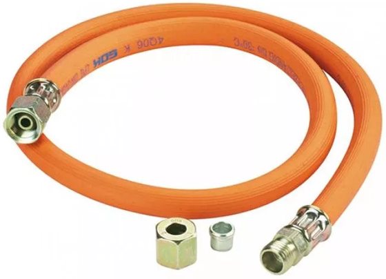 WĄŻ GAZOWY 150 cm GOK 1/4 LH-UEM x RVS 8 PS 10 bar