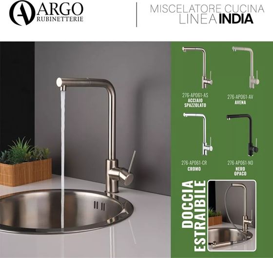 KRAN BATERIA ARGO 35 mm CHROM MAT WYSOKA KUCHENNA