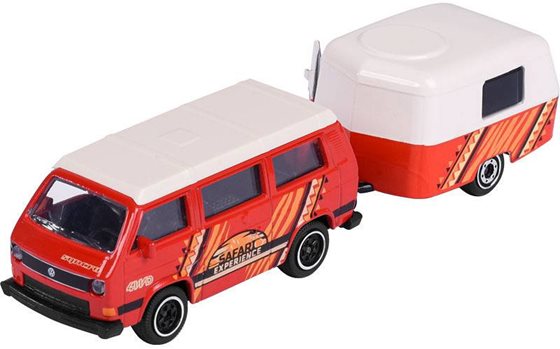 ZABAWKA "AUTO VW T3 4WD Z PRZYCZEPKĄ 13 cm