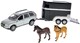 ZABAWKA "AUTO VOLVO XC90 Z PRZYCZEPĄ DO PRZEWOZU KONI + 2 KONIE 29cm