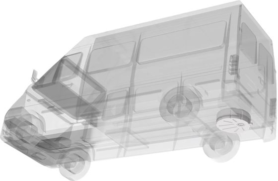 ZBIORNIK NA WODĘ 53L OBUDOWA KOŁA ZAPASOWEGO VW T6, CADDY, FORD TRANSIT CUSTOM