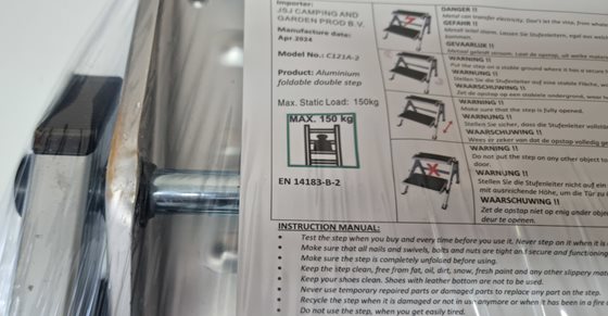 STOPIEŃ WEJŚCIOWY BERGER PODWÓJNY SKŁADANY ALUMINIOWY