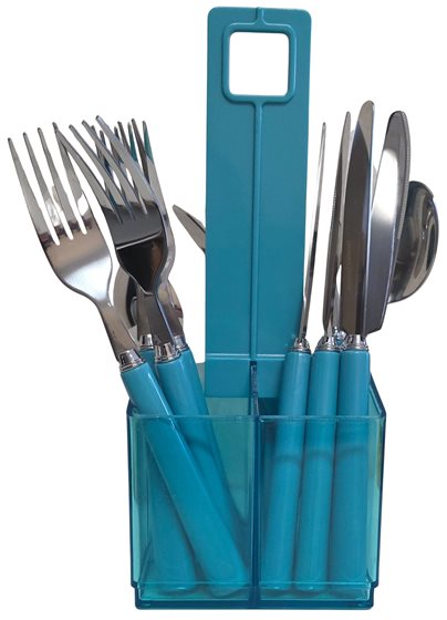 SZTUĆCE FLAMEFIELD AQUA GRANITE NIEBIESKIE 16 szt.