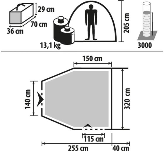 PRZEDSIONEK BERGER TOURING EASY AIR 320x255 cm h180-210 cm