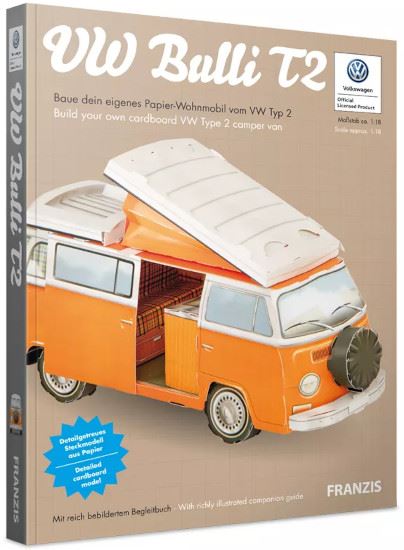 ZABAWKA "AUTO VW BUS T2 1:18 MODEL PAPIEROWY DO ZŁOŻENIA