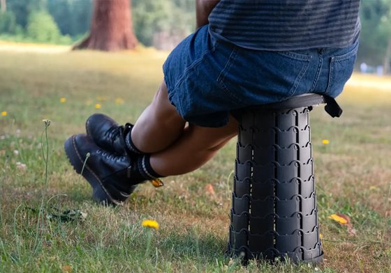 KRZESEŁKO BERGER SKŁADANE STOŁEK TELESKOPOWY CZARNY