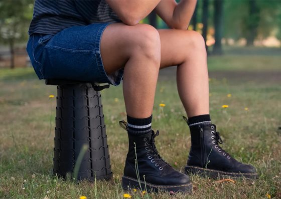 KRZESEŁKO BERGER SKŁADANE STOŁEK TELESKOPOWY CZARNY