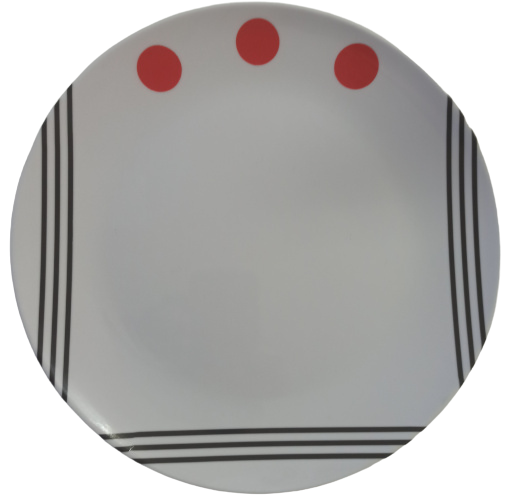 TALERZ BERGER DOTS OBIADOWY CZERWONY 25 cm