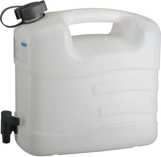 KANISTER 15L Z LEJKIEM I KRANEM BIAŁY 36x18x42cm