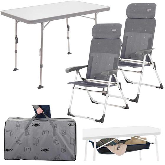 KRZESŁO CRESPO 2 szt. + STÓŁ 10x65 cm + TORBA