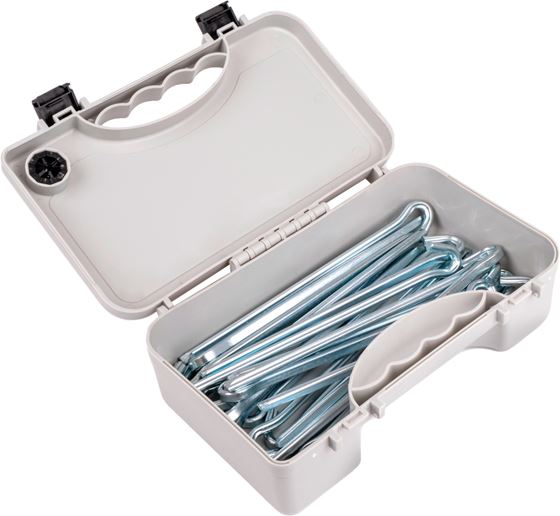 ŚLEDZIE BRUNNER SET PEG BOX SQUARE 22 cm 20 szt. ZESTAW W WALIZCE