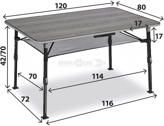STÓŁ BRUNNER ELU NG GREYWOOD 120x80