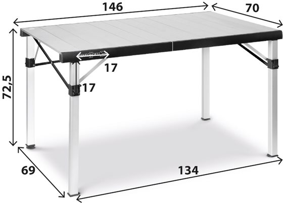 STÓŁ BRUNNER TITANIUM QUADRA COMPACT 6 146x70 cm