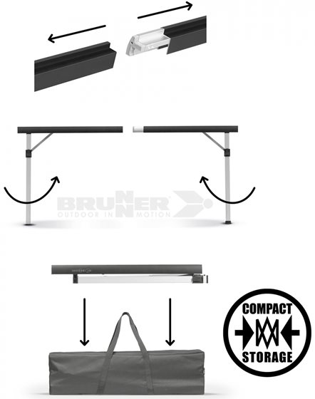 STÓŁ BRUNNER TITANIUM QUADRA COMPACT 6 146x70 cm