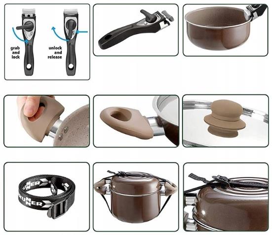 GARNEK ZESTAW 7+1 BRUNNER CHOCOLATE 20 cm