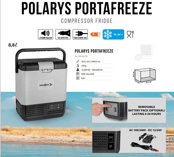 LODÓWKA KOMPRESOROWA BRUNNER POLARYS PORTAFREEZE 8,8L