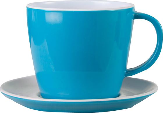 FILIŻANKA I SPODEK BRUNNER NIEBIESKA 250 ml
