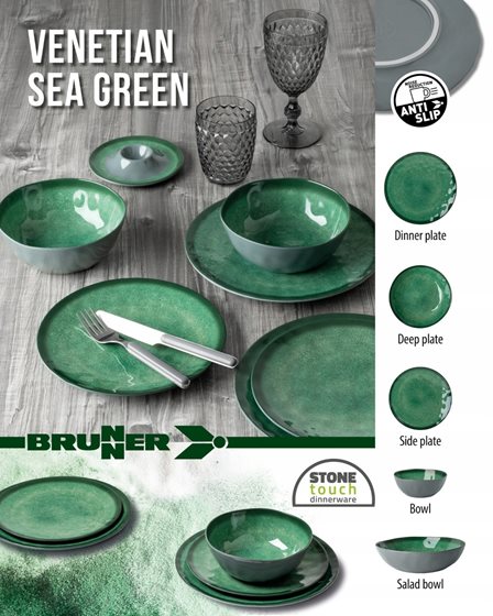 TALERZ BRUNNER VENETIAN GREEN DESEROWY 21 cm