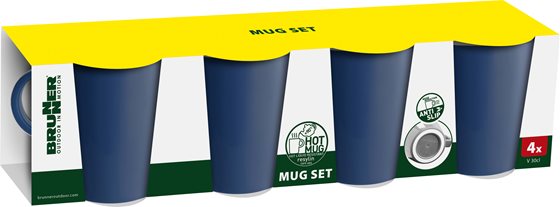 KUBEK BRUNNER MUG ABS GRANAT 300 ml 4 szt.