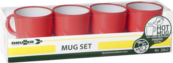 KUBEK BRUNNER MUG ABS CZERWONY 300 ml 4 szt.