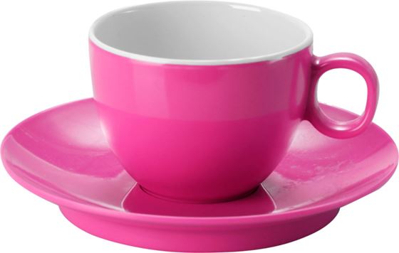 FILIŻANKA I SPODEK BRUNNER ESPRESSO RÓŻOWA 2 szt.