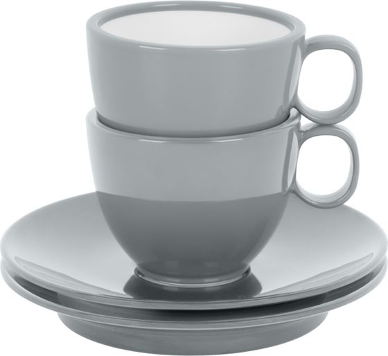 FILIŻANKA I SPODEK BRUNNER ESPRESSO SZARA 2 szt.