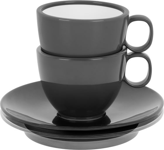 FILIŻANKA I SPODEK BRUNNER ESPRESSO CZARNY 2 szt.