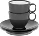 FILIŻANKA I SPODEK BRUNNER ESPRESSO CZARNY 2 szt.