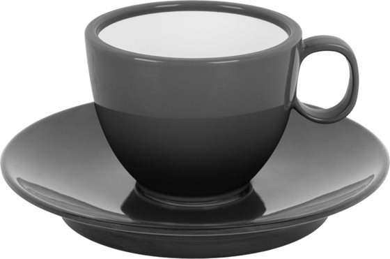 FILIŻANKA I SPODEK BRUNNER ESPRESSO CZARNY 2 szt.