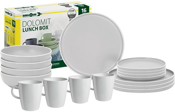 ZESTAW OBIADOWY BRUNNER DOLOMIT WHITE LUNCH BOX 16 szt.