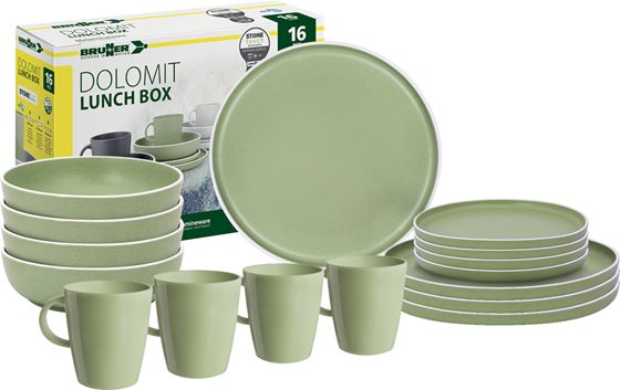 ZESTAW OBIADOWY BRUNNER DOLOMIT GREEN LUNCH BOX 16 szt.