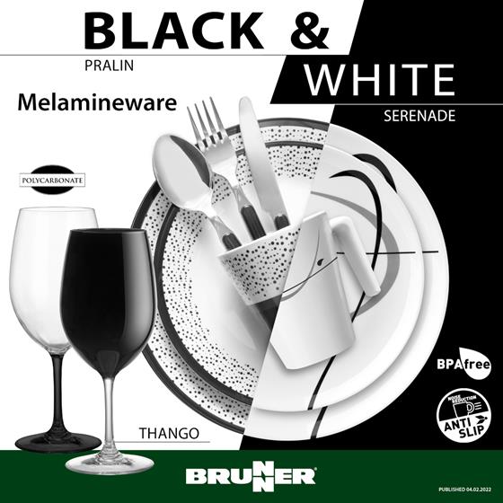 KIELISZKI DO WINA BRUNNER THANGO BALCK 600 ml 2 szt.