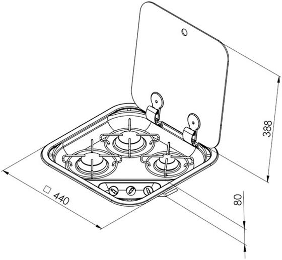 KUCHENKA GAZOWA CAN 3 PALNIKI DO ZABUDOWY