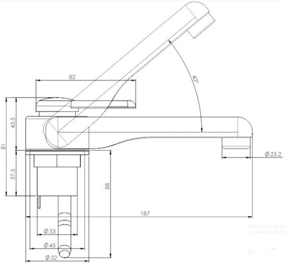 KRAN BATERIA CAN 33 mm CHROM