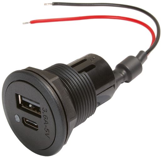 GNIAZDO ELEKT.WEWN. USB-C/A 12-24V/5V 3,6A