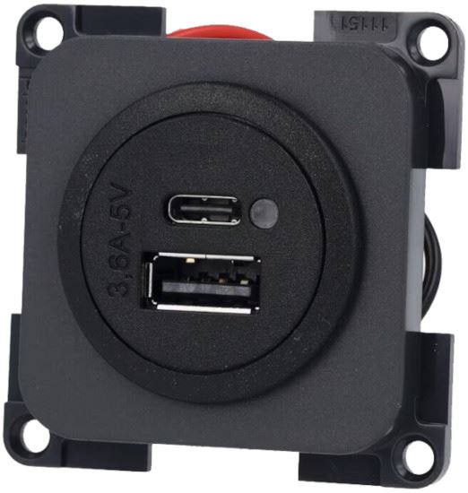 GNIAZDO ELEKTRYCZNE SYSTEM 10000 12-24V USBx2