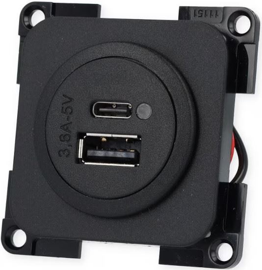 GNIAZDO ELEKTRYCZNE SYSTEM 10000 12-24V USBx2 CZARNY
