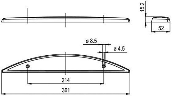 LAMPA TYŁ KAMPER ŚWIATŁO STOP ŚRODKOWE LED 361x52 mm