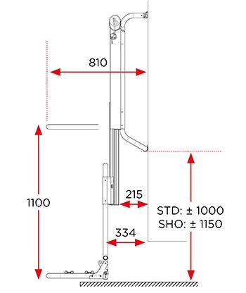 BAGAŻNIK ROWEROWY BR-SYSTEMS BIKE LIFT SHORT RAIL S