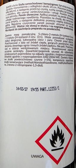 PŁYN CAMP SERVICE DO MYCIA SZYB I PANELI SOLARNYCH 750 ml