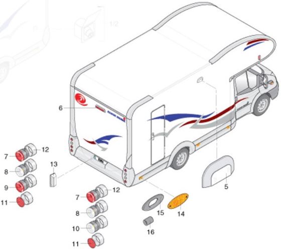LAMPA TYL PROFILA T /L=P/ODBLASK