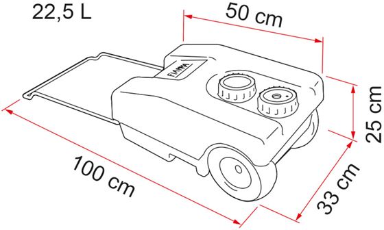 ZBIORNIK NA WODĘ 23L FIAMMA ROLL-TANK 23F NA KÓŁKACH NIEBIESKI