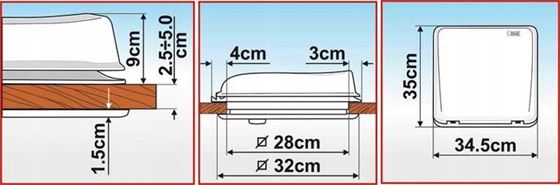 OKNO DACHOWE 28x28 FIAMMA VENT 12V CRYSTAL