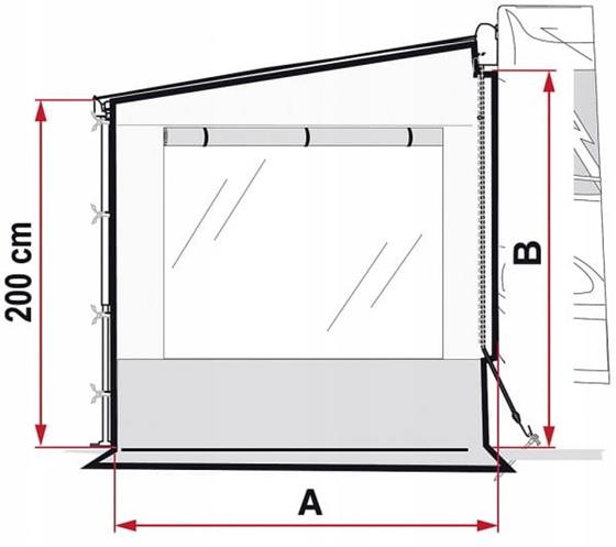 ŚCIANA FIAMMA BOK SIDE W PRO SHADE PRAWA F45/F65 PRAWA