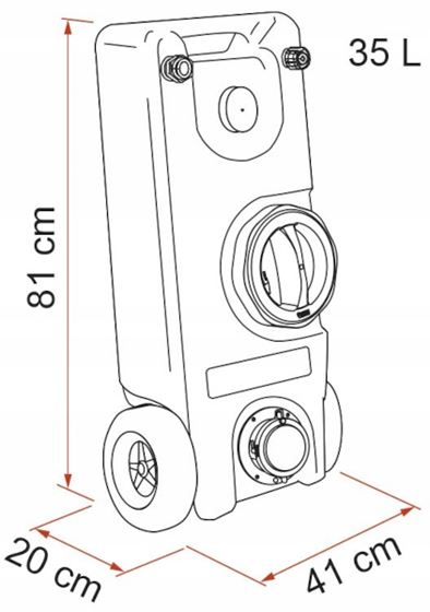 ZBIORNIK NA WODĘ 35L FIAMMA ROLL-TANK 40W NA KÓŁKACH SZARY